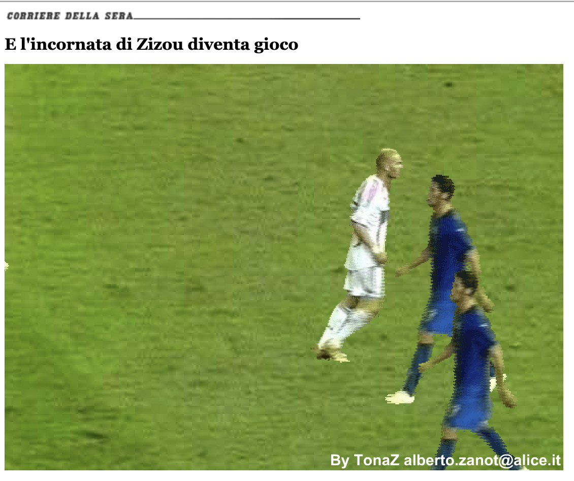 Headbutt the Italian players to get expelled from the World Cup 